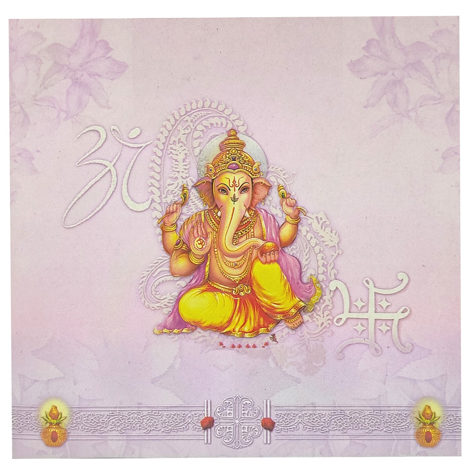 Gold Ganesha Invitation Card-Knk6303