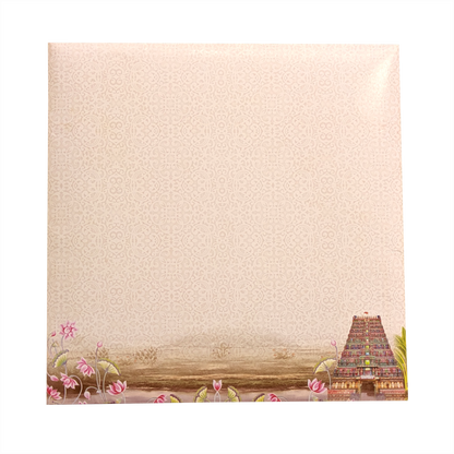 Pink Temple Theme Wedding Card-KNSN6707P