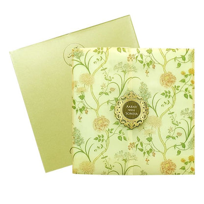 Cream Tracing Invitation Card-King of Cards