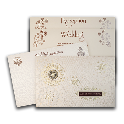 Check out White Floral Ganesha Wedding Card at best price. ✅WhatsApp Support ✅Express Delivery