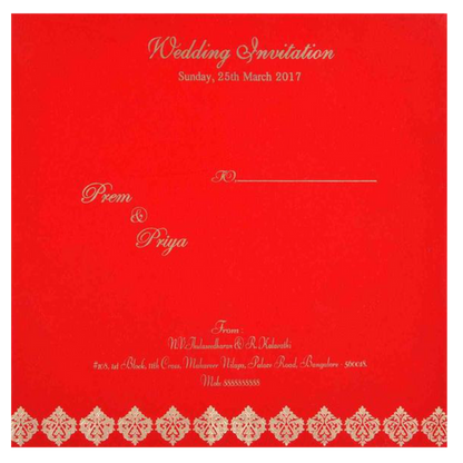 Dazzling Red Shading With Floral Theme Wedding Card - KNK3277-King of Cards