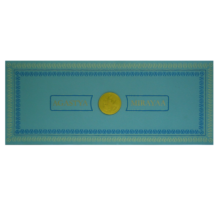 Aqua Blue Nameplate Invitation Card-King of Cards