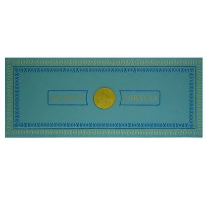 Aqua Blue Nameplate Invitation Card-King of Cards