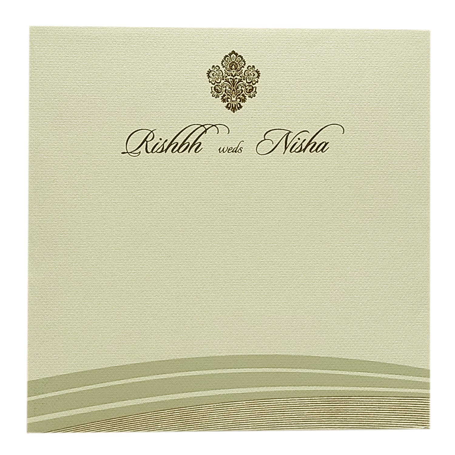 Beige Foil Design Padded Invitation Card-King of Cards