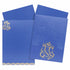 Embossed Blue Floral Shading With Cut Ganesha Wedding Card - KNK30500
