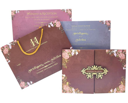Dark Mauve Wedding Card-King of Cards