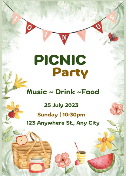 Green Grass Picnic Invitation-AAPIC003