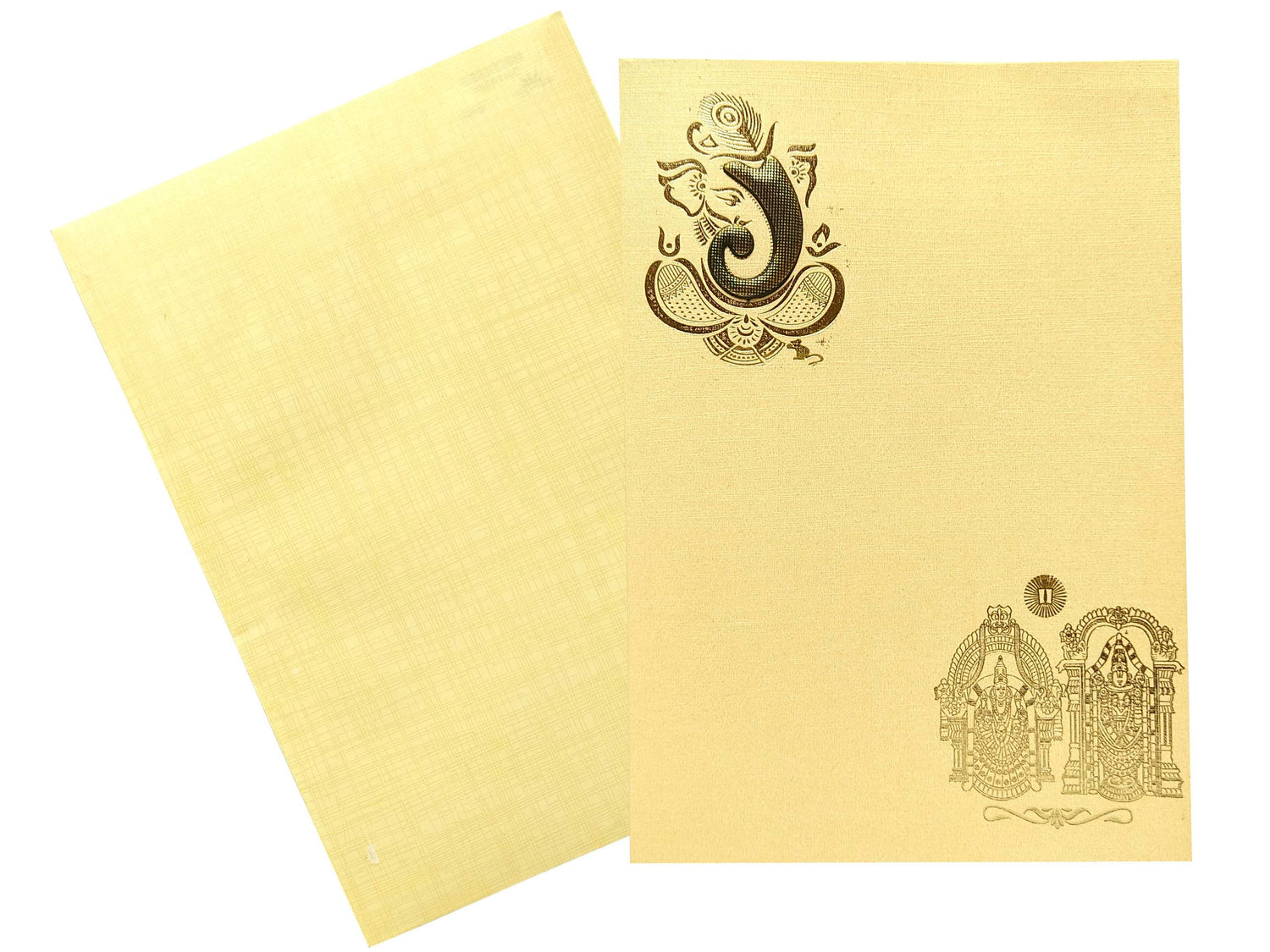 Yellow Balaji Padmavathi Invitation Card-KNPP710C