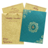 Check out our super cool collection of Blue shade padded embossed floral gold foil design, gold cover bag type  invitation card at best price. &