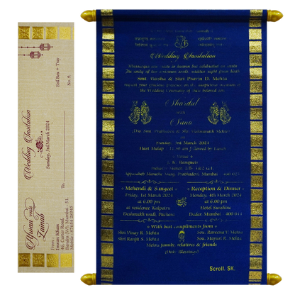 Sapphire Blue Scroll Card-King of Cards