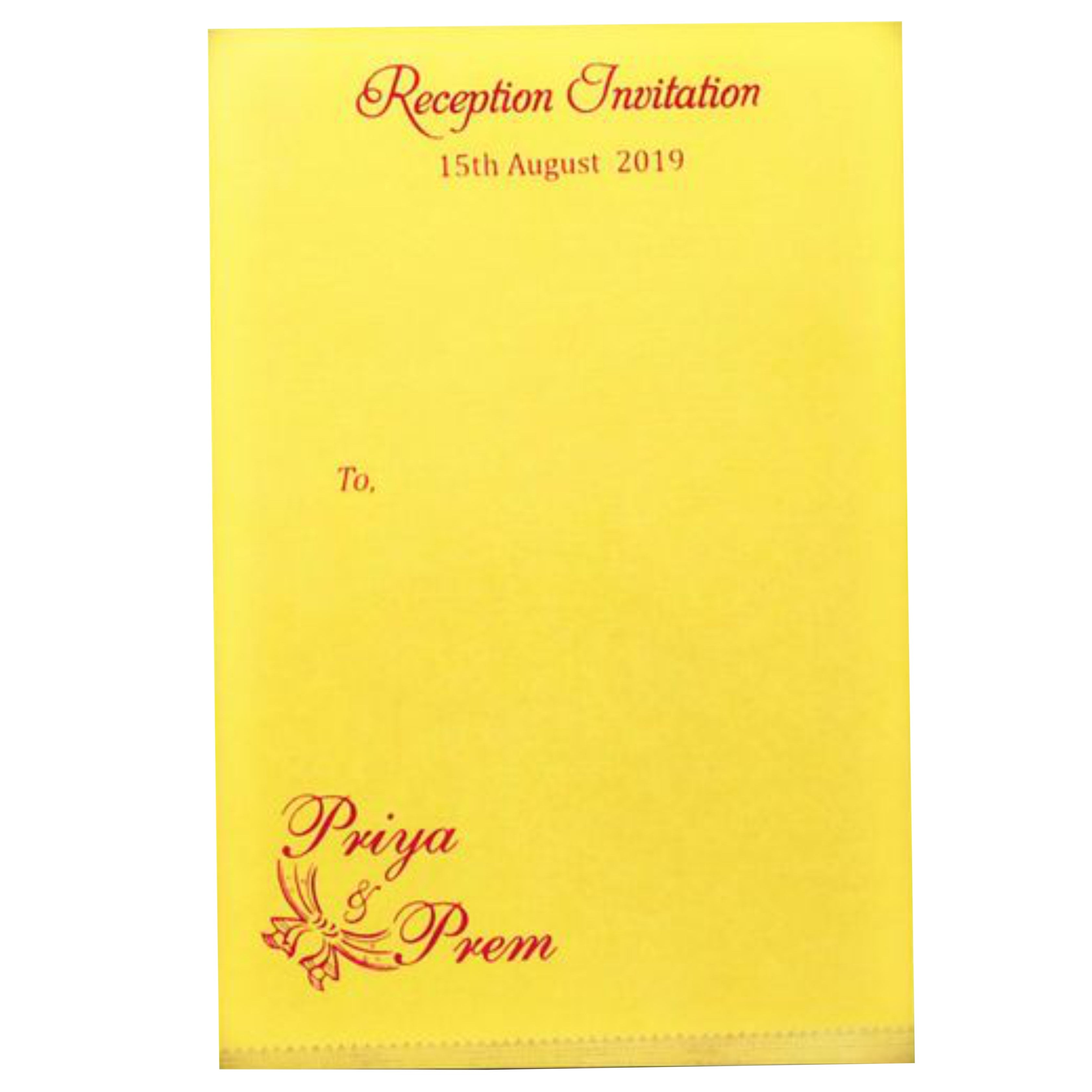 Gold Single Sheet Invitation Card-KNS12GLB