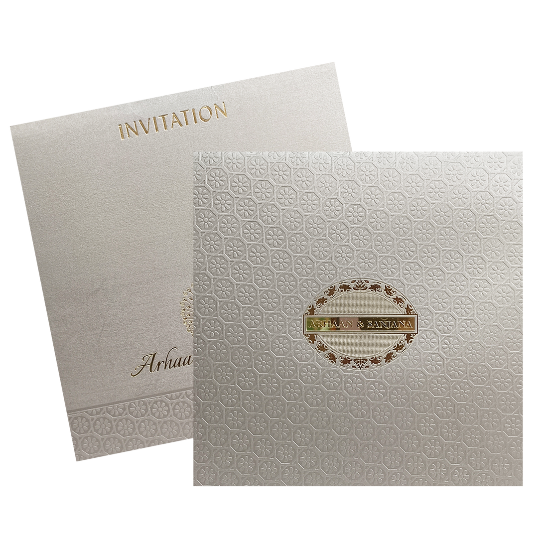 Metallic Brown Padded Invitation-KRC30581