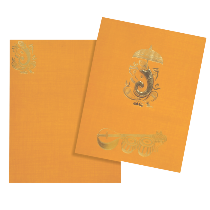 Orange Metallic Invitation Card-KNK50250-King of Cards