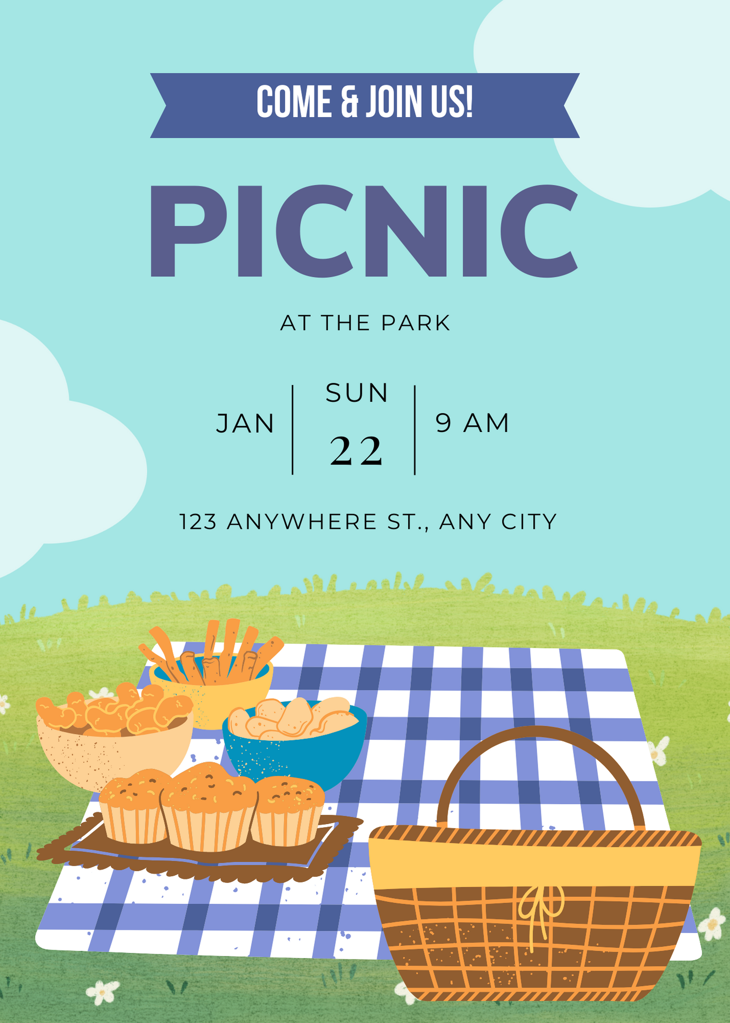 Green Gathering Picnic Invitation-AAPIC002