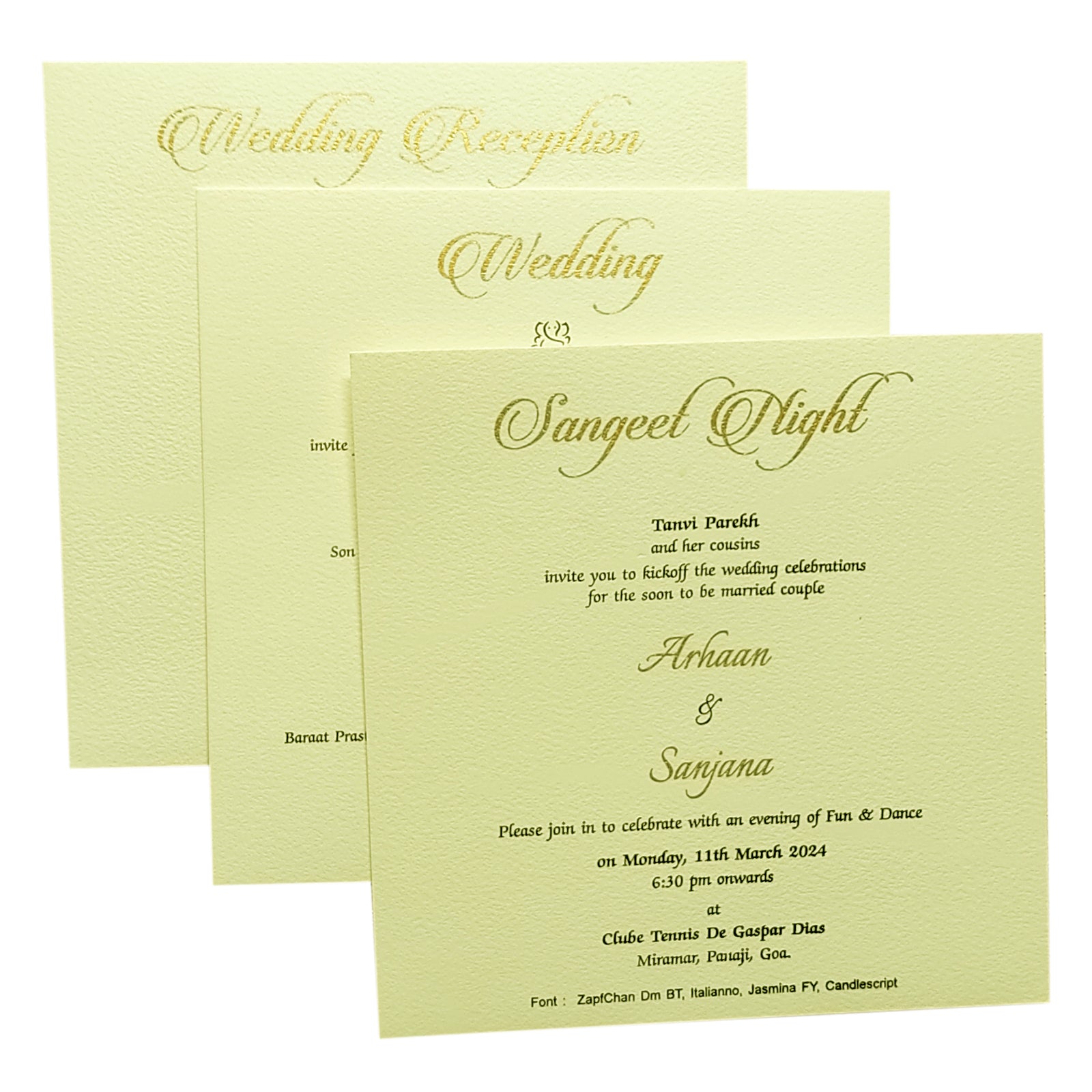 White Embossed Floral Invitation Card-KRC29560