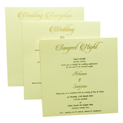 White Embossed Floral Invitation Card-KRC29560