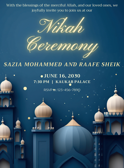 Elegant Ethereal Muslim Wedding Invitation-AAMWI039