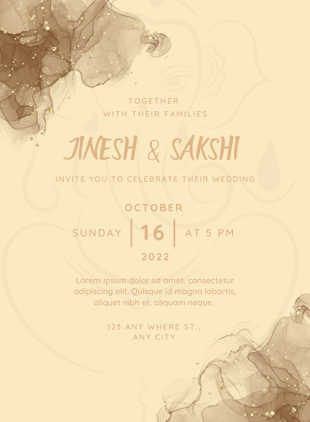 Elegant Ganesha Jain Wedding Invitation-AAJWI010