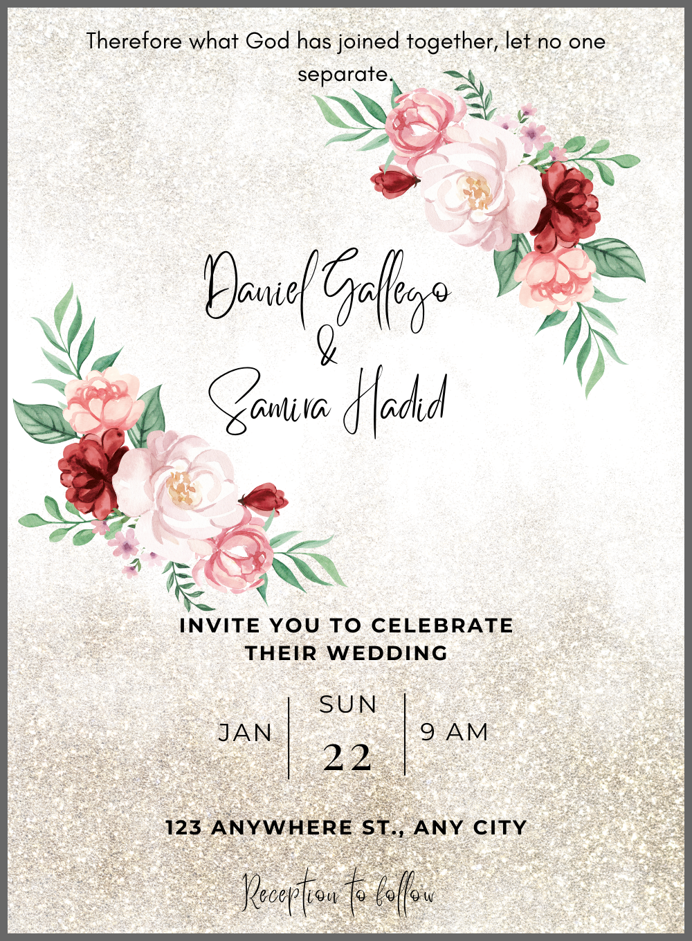 Elegant Navy Blue Christian Wedding Invitation-AACWI026