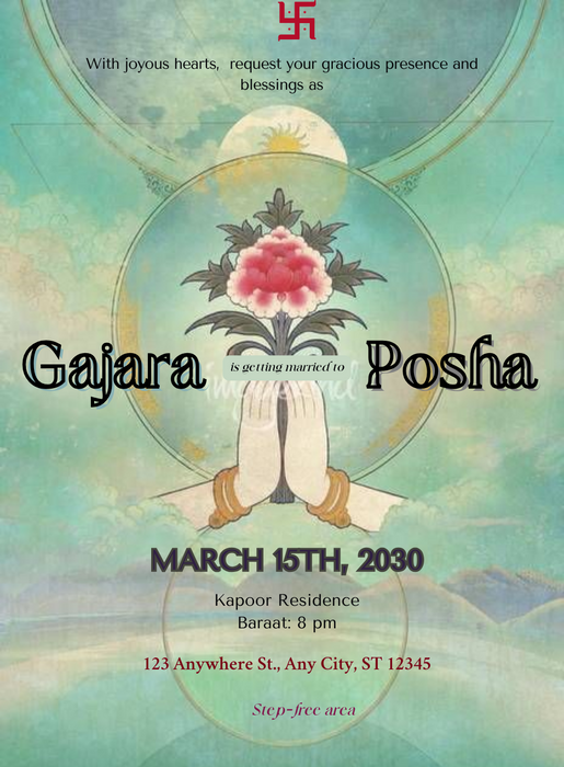 Emerald Elegance Hindu Wedding Invitations-King of Cards