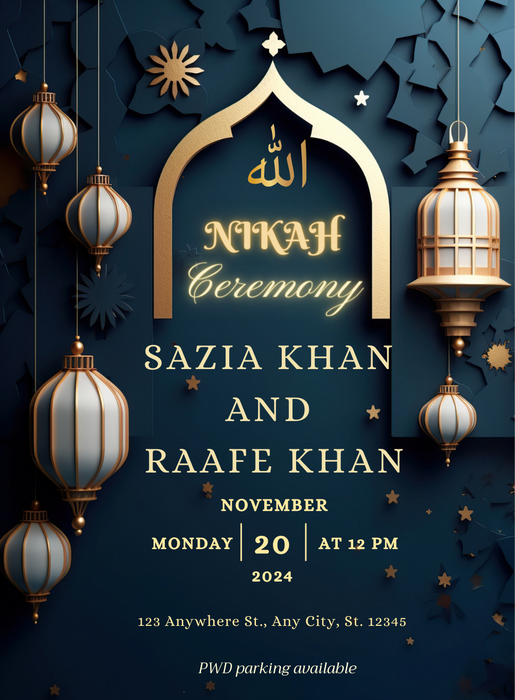 Emerald Elegance Muslim Wedding Invitation-AAMWI037