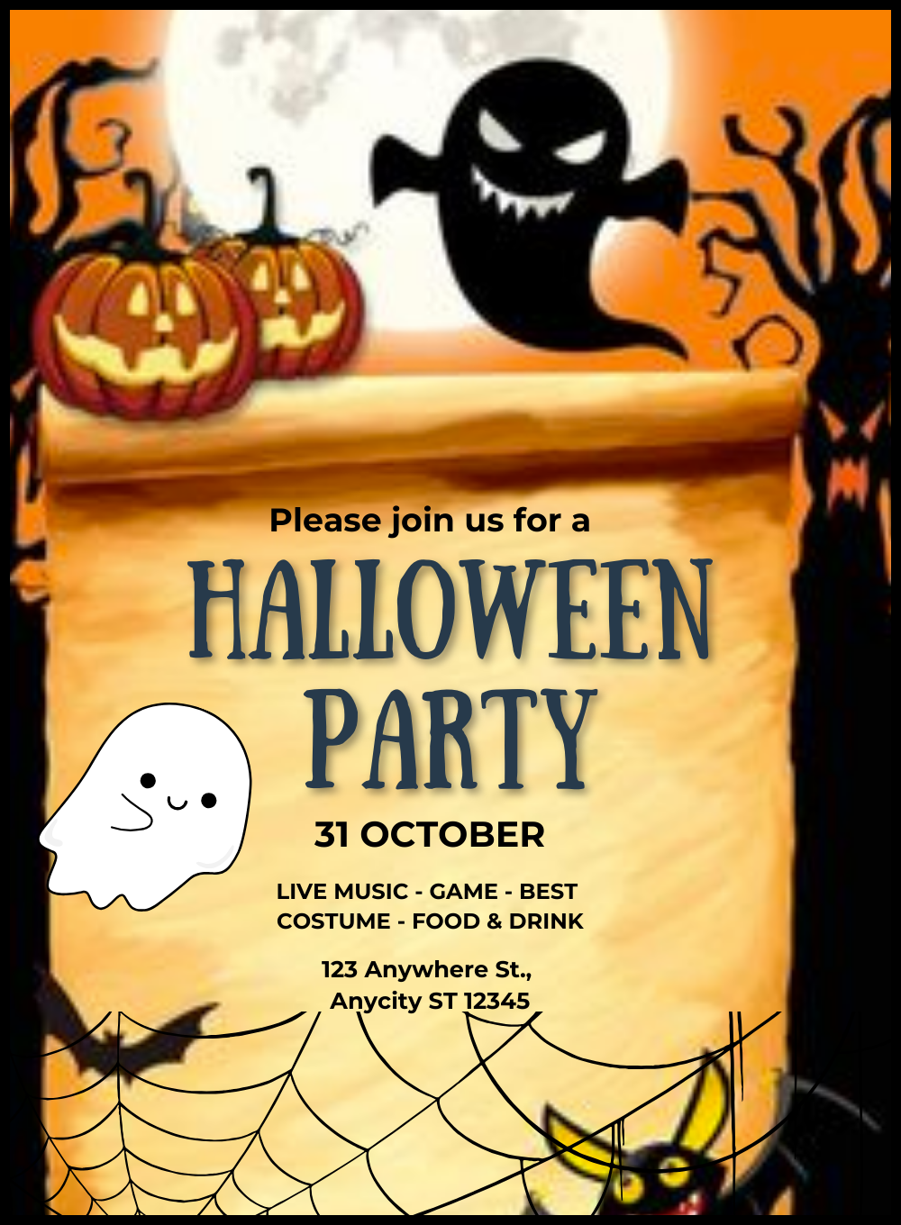 Emerald Eve Holloween Invitation-AAHOO014