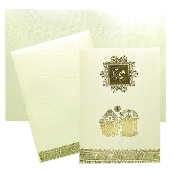 White Balaji Padmavathi Wedding Card-King of Cards