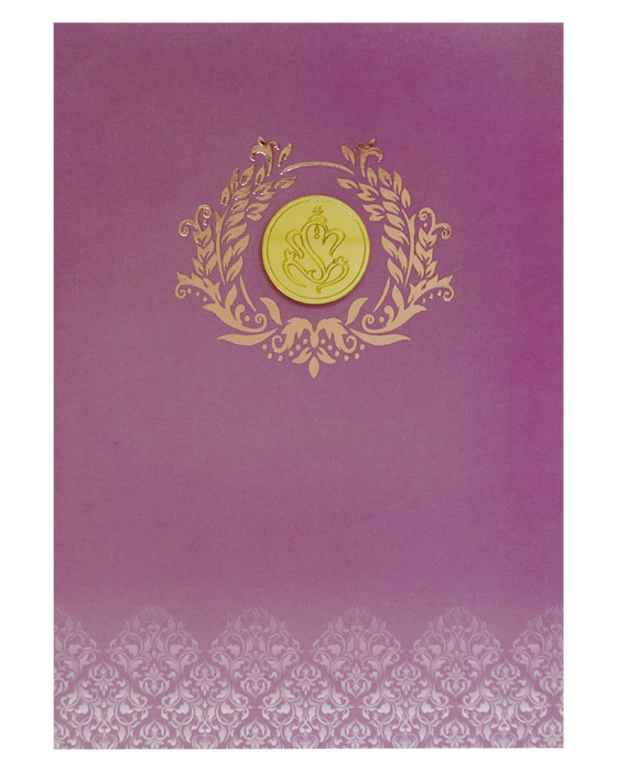 Crepe Pink Padded Wedding Card-King of Cards