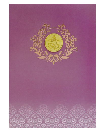 Crepe Pink Padded Wedding Card-King of Cards