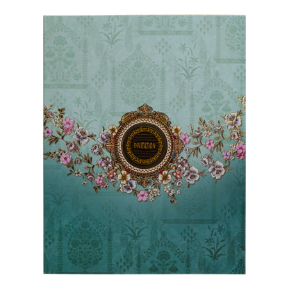 Blue Floral Box Invitation Card-King of Cards