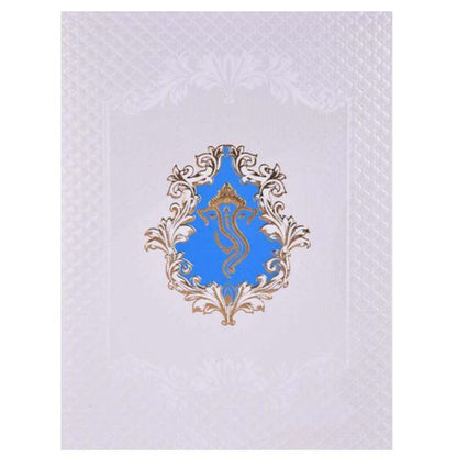 Awesome Ganesha With Blue Background Wedding Card - KNK4249-King of Cards