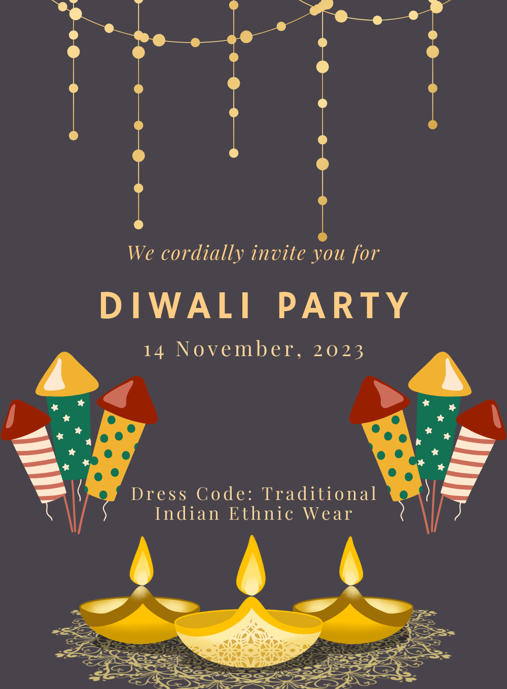Ethnic Diwali Diwali Invitations-AADWI021