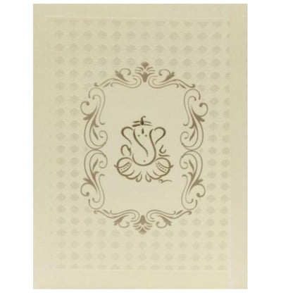 Dashing Cream Shading With Ganesha Wedding Card - KNKV0405