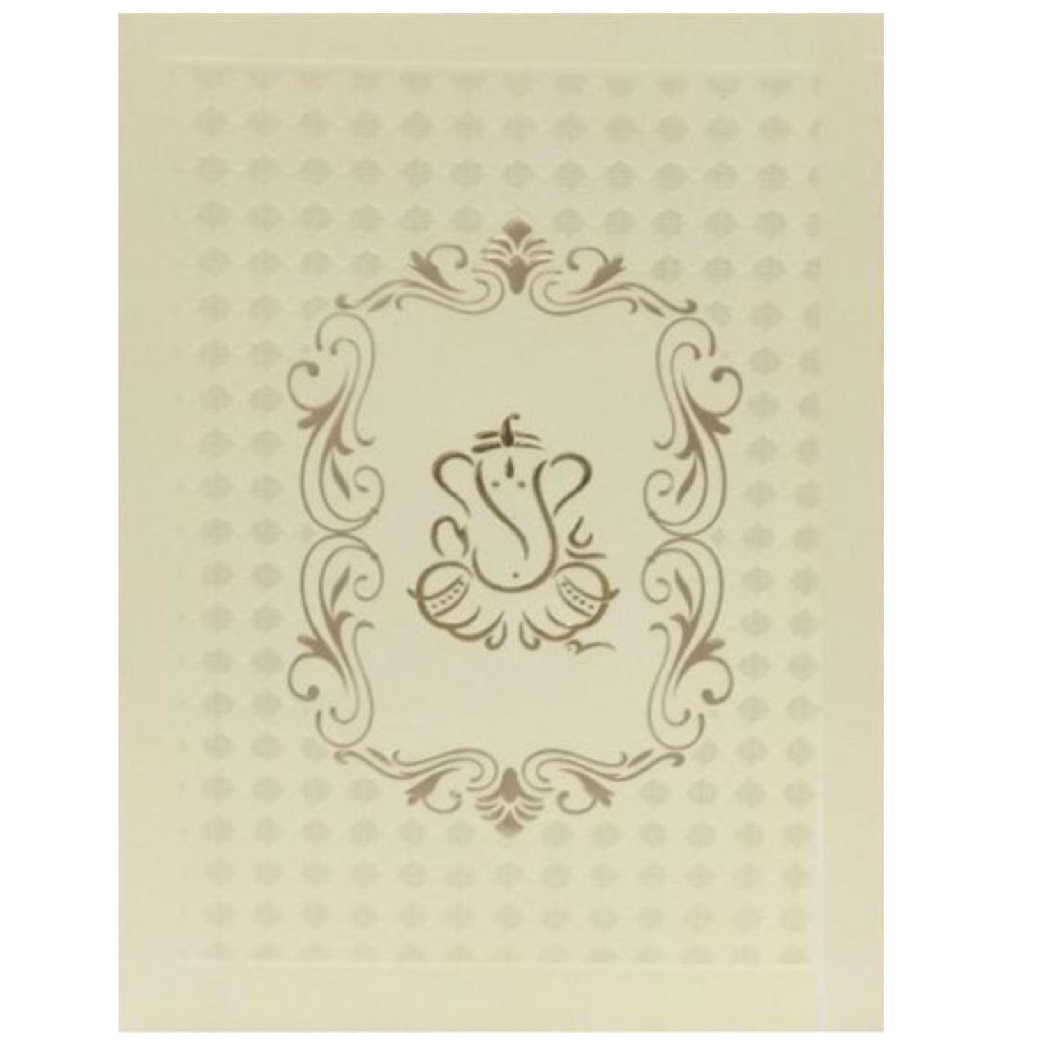 Green Ganesha Rubber Board Invitation Card-KNKV0401