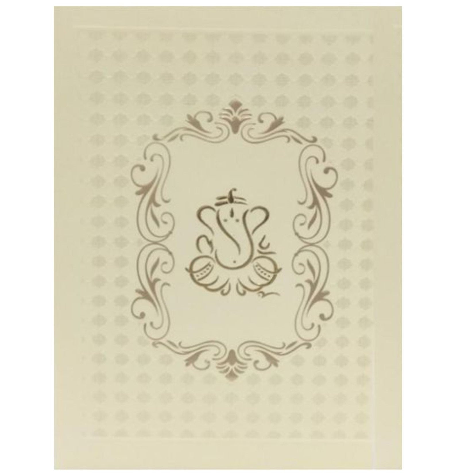 Green Ganesha Rubber Board Invitation Card-KNKV0401