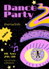 Black Pink Floyd Design Dance Party Invitation-AADPI005