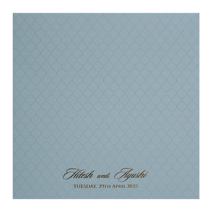 Blue Pattern Design Wedding Card-King of Cards