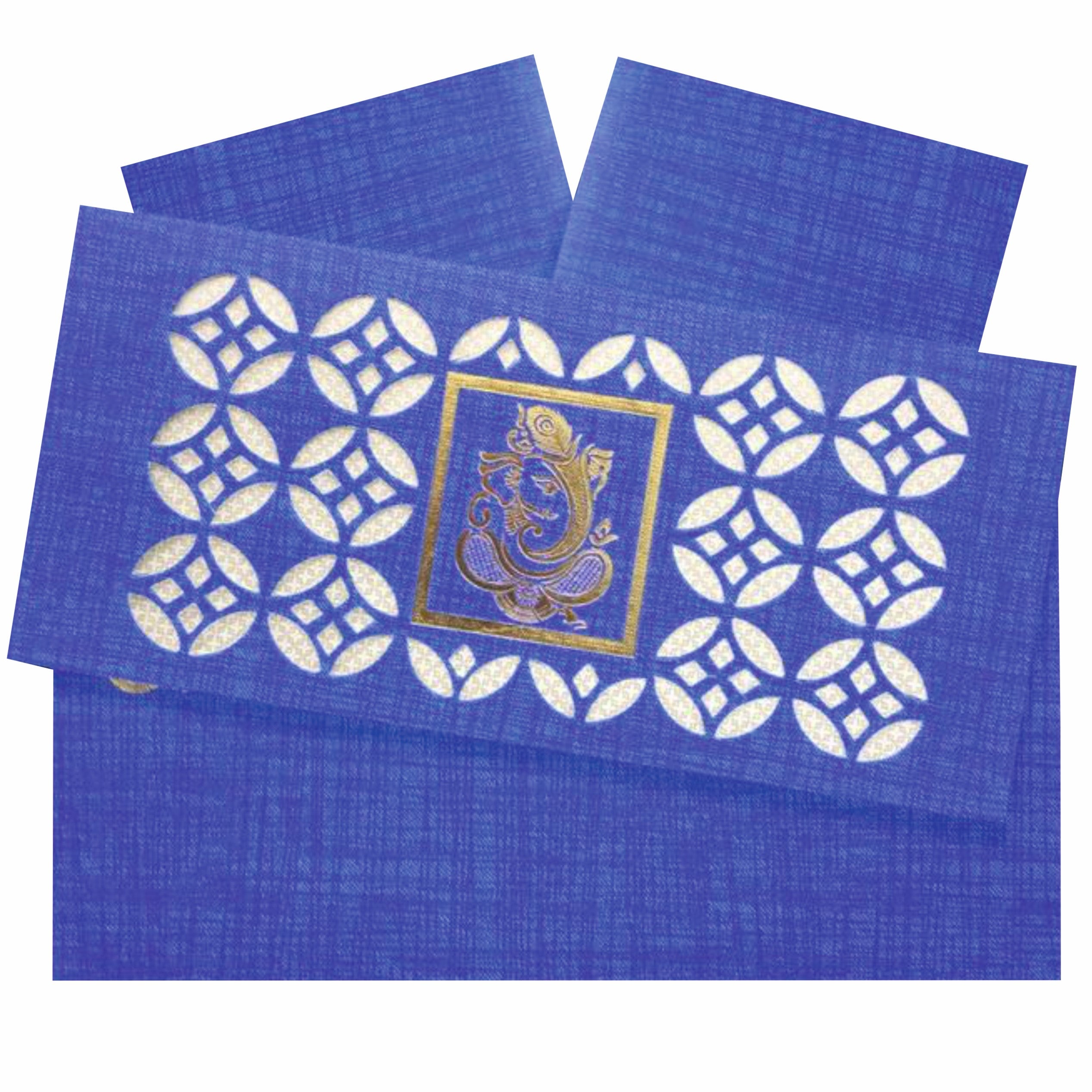 Enchanting Cut design With Ganesha Theme Wedding Card-KNW20110