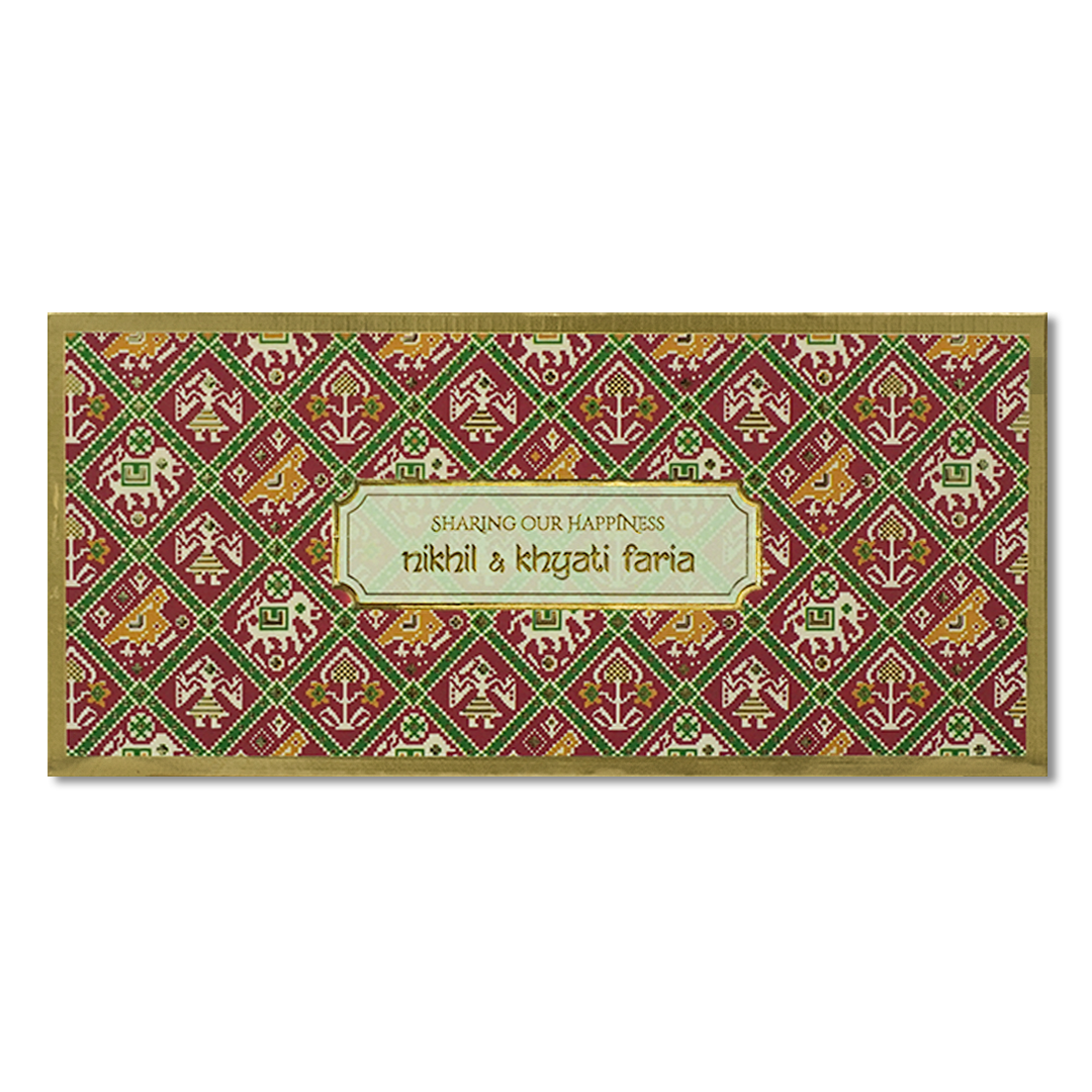 Gold Patola Design Money Envelope - KJTSMEG4