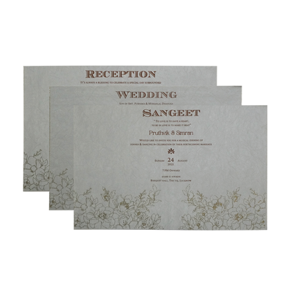 Dusty Grey Padded Invitation Card-King of Cards