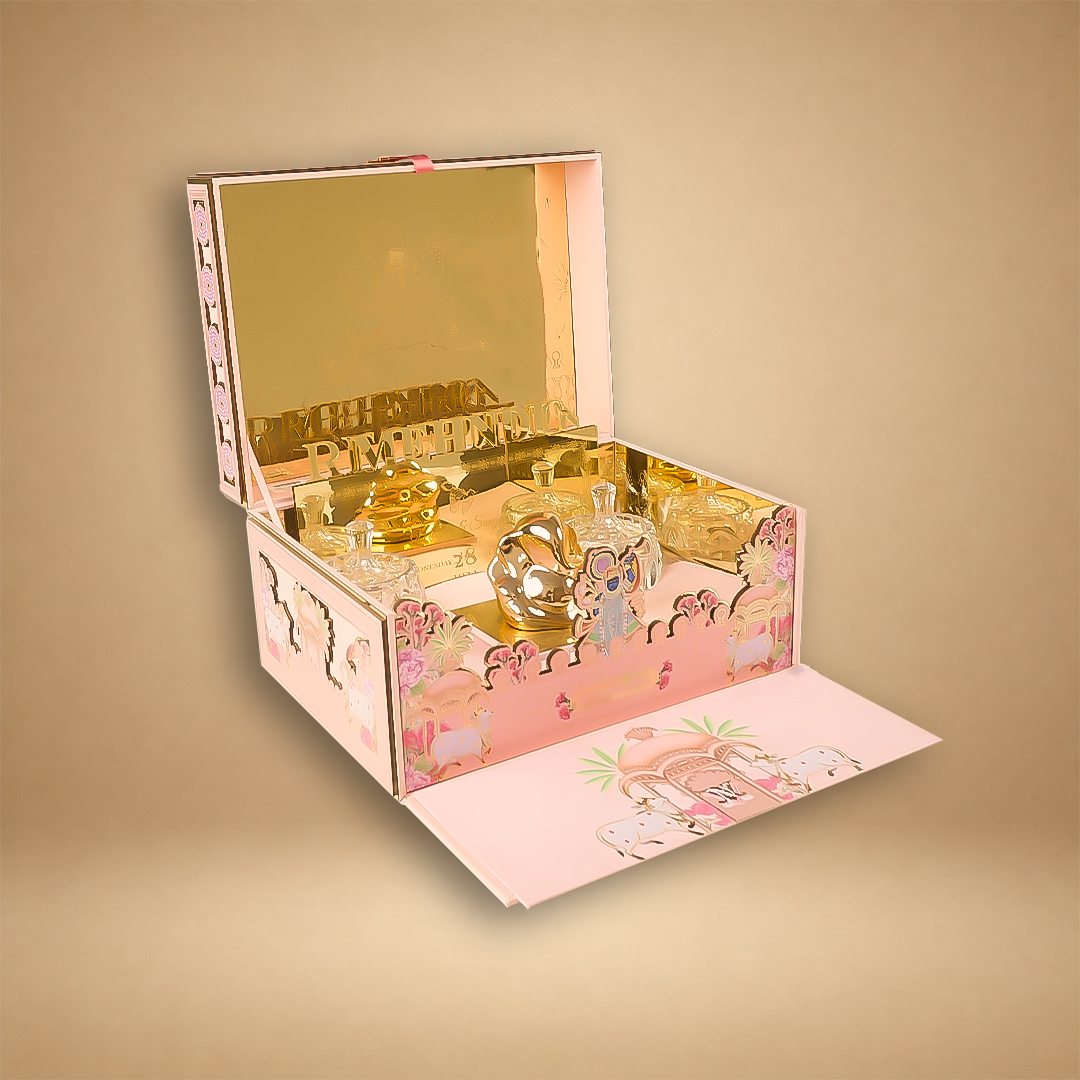 Pink Premium Shreenathji Luxury Invitation Box - KNLW20241