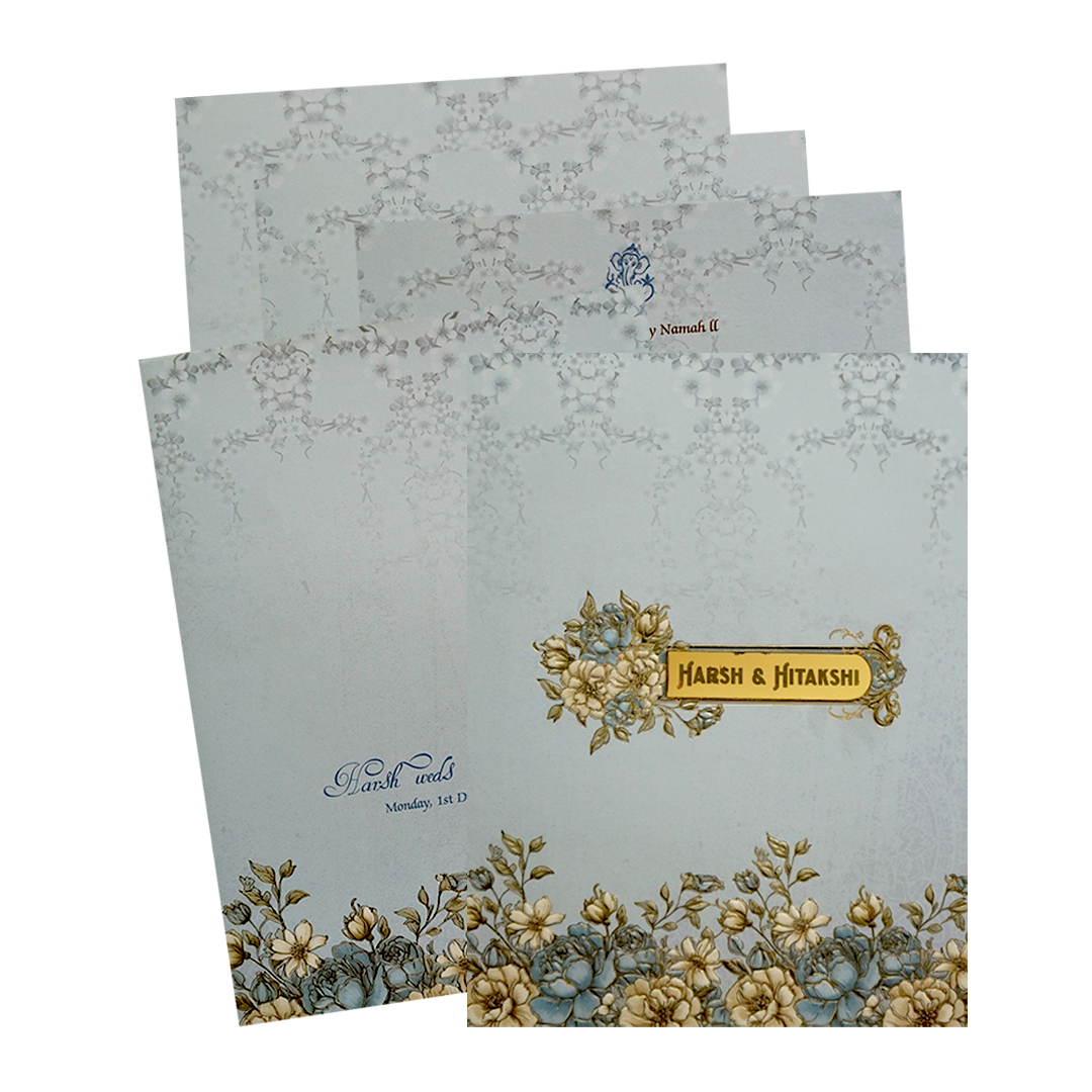 Make your event special with our exclusive Blue Floral Wedding Card. Shop now! ?WhatsApp Support ?Express Delivery.