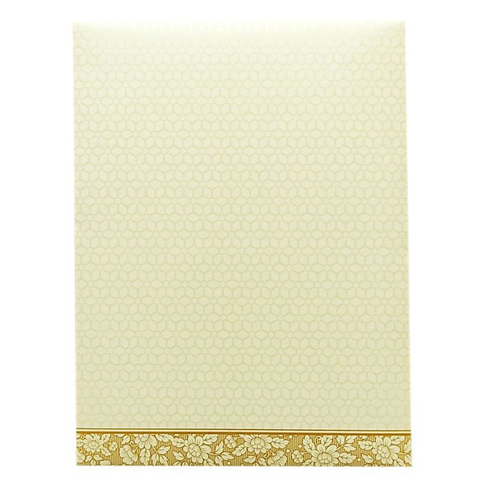 White Gold Floral Invitation Card-King of Cards
