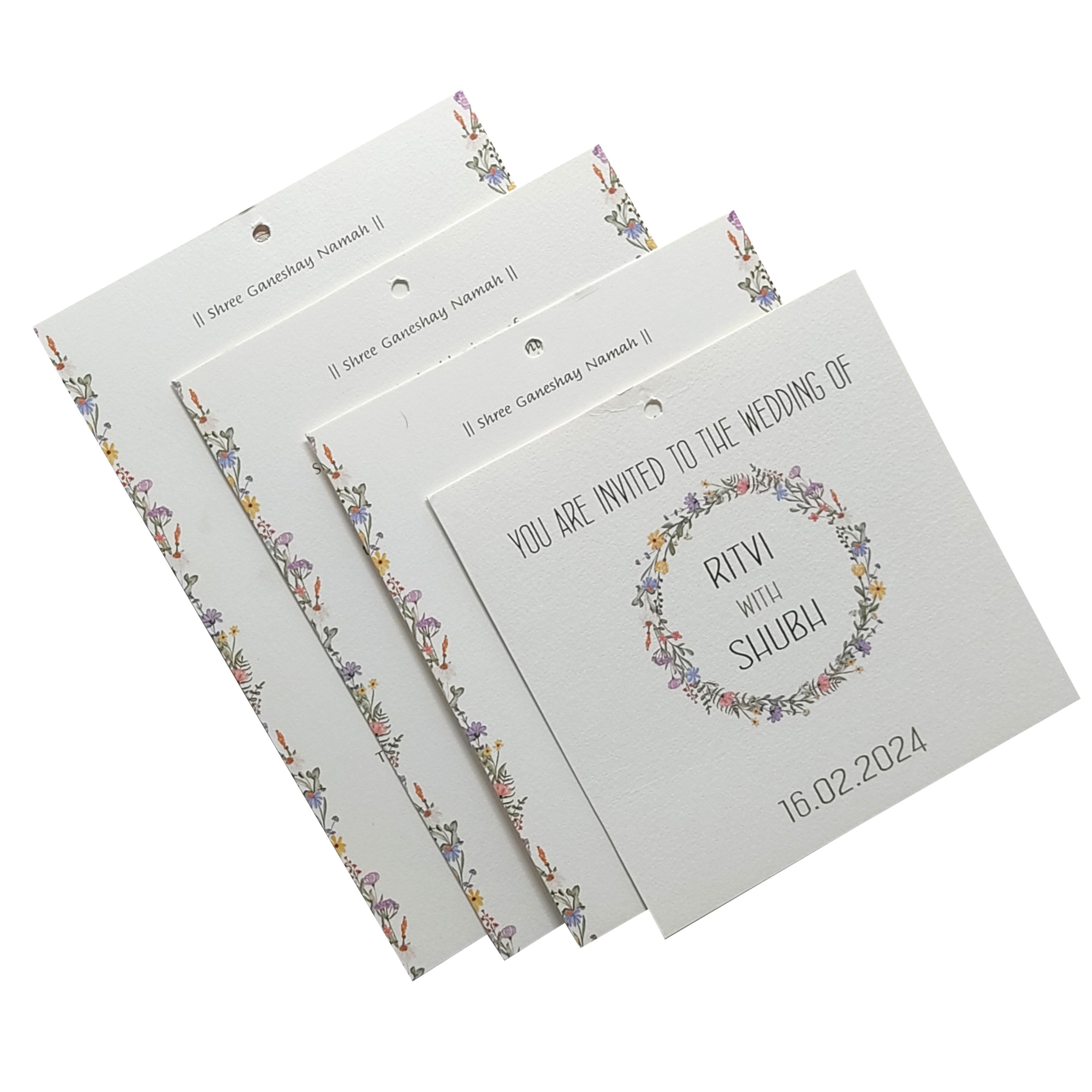 Grey Floral Design Invitation Card-KRC29370