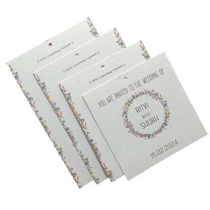 Grey Floral Design Invitation Card-KRC29370