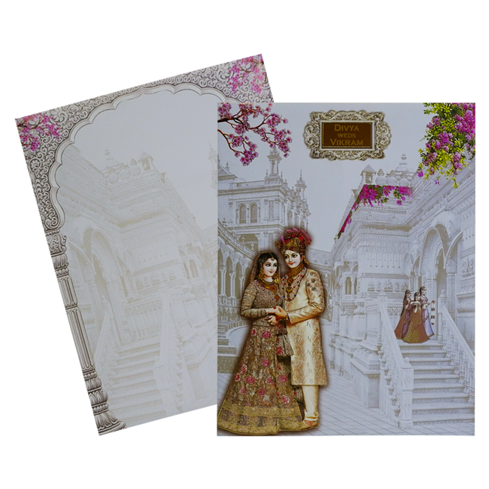 Lavender Floral Bride Groom Wedding Card-King of Cards