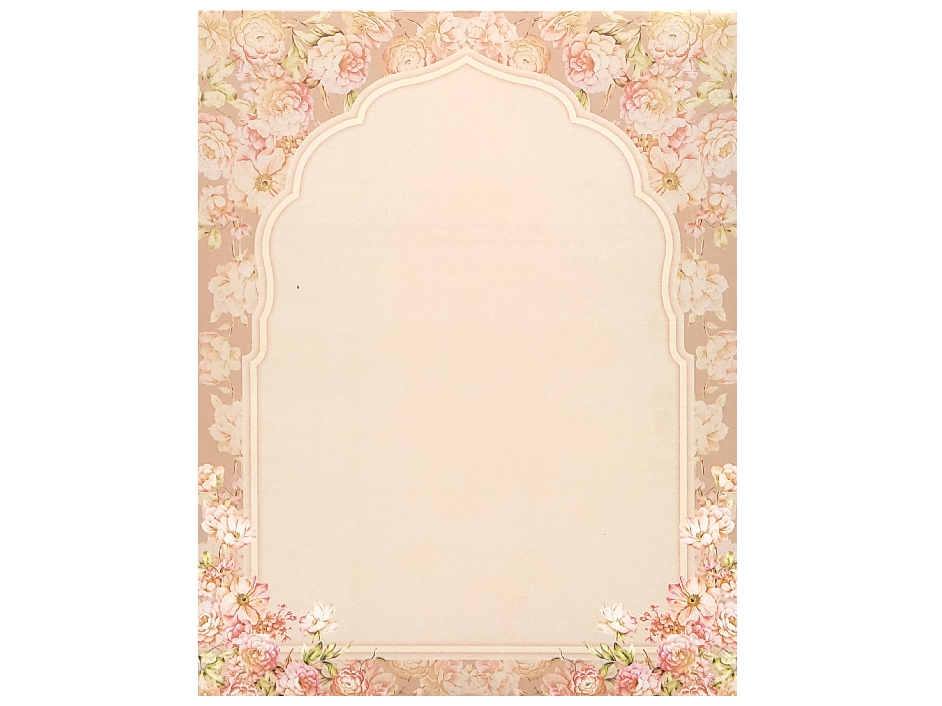 Pink Floral Invitation Card In Jumbo Size With Name Plate-KNKJ1096