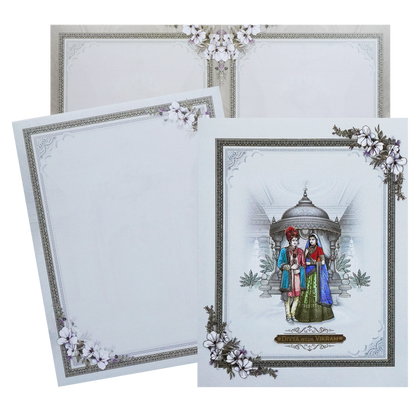 Grey Bride Groom Nameplate Box Wedding  Card-King of Cards