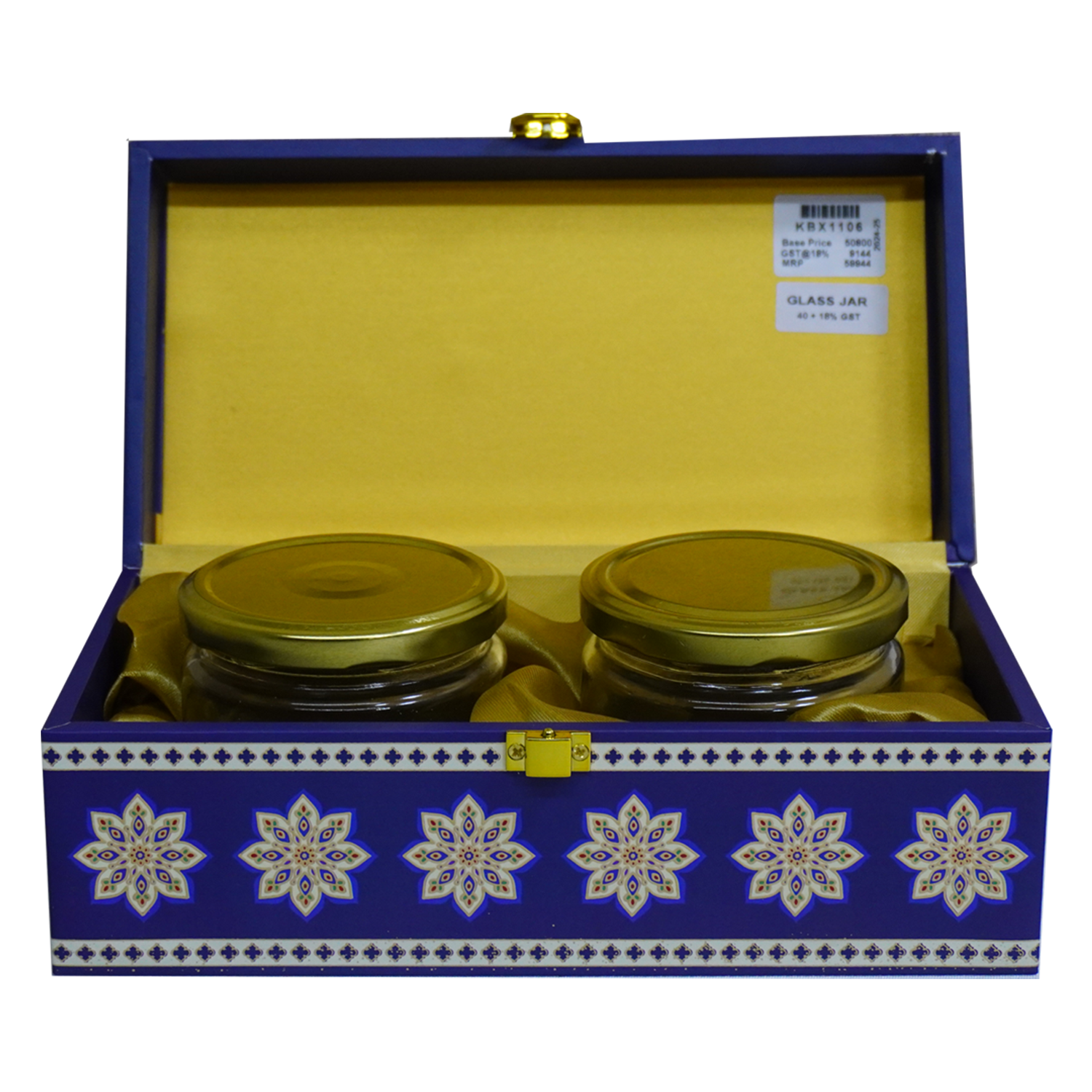 Royal Blue Mandala Sweet Wedding Box Invitation-KBX1106