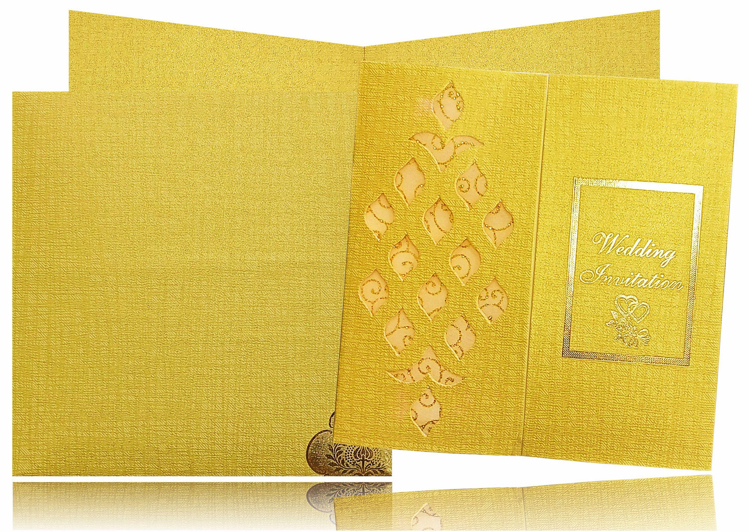 Brown Gold Die Cut Invitation Card With Sandal Wolly-KNK4342NI